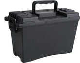 Olympia Tools plastic field/ammo storage box in black with gray body and gasket