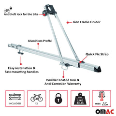 OMAC bike carrier grip pads protect the bike frame during loading.