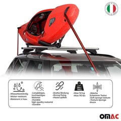 OMAC J-Style roof rack with wheels and knobs simplifies adjustments in seconds.