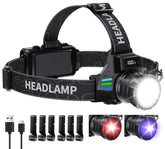 OMALIGHT headlamp 1080-lumen beam for outdoor adventures and night visibility.