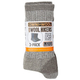 Omni-Wool Merino Medium Hiker 3-Pack Navy socks deliver breathable comfort for hiking.