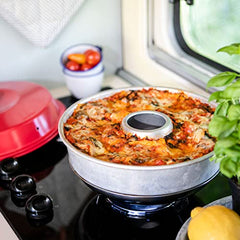 Omnia Oven holds an 8-inch pan or 2.1-quart meals for versatility