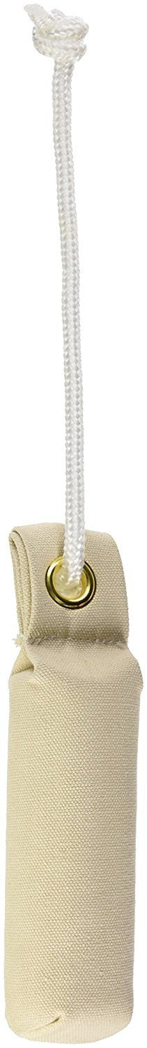OmniPet canvas dog training dummy in white, compact 2-inch size for puppies.