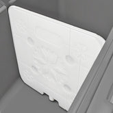 Omoojee 52QT ice pack divider side-view showing organized interior layout