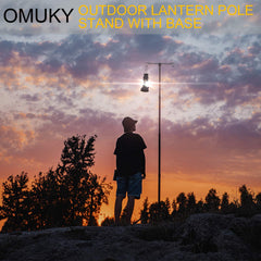 OMUKY lantern stand height adjustable demonstrates versatile positioning for different camping setups