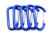 ONDEPOT 3-inch blue aluminum carabiner in a pack for quick key access