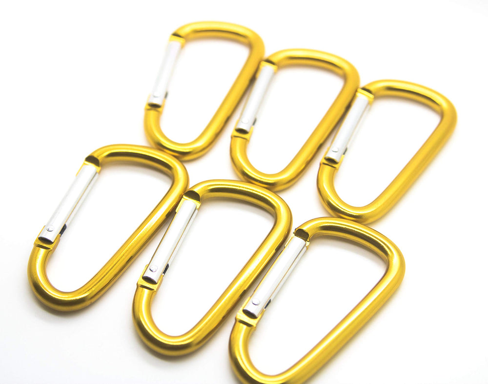 ONDEPOT 3-inch aluminum carabiner gold clip for quick key access.