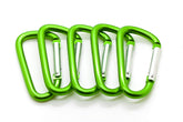 ONDEPOT 3-inch aluminum carabiner in green pack with spring-loaded gate.