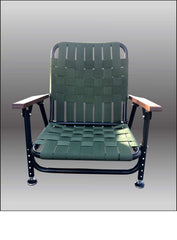 One & Done Pro All Terrain Leveled Chair seat detail highlights durable, water-resistant webbing