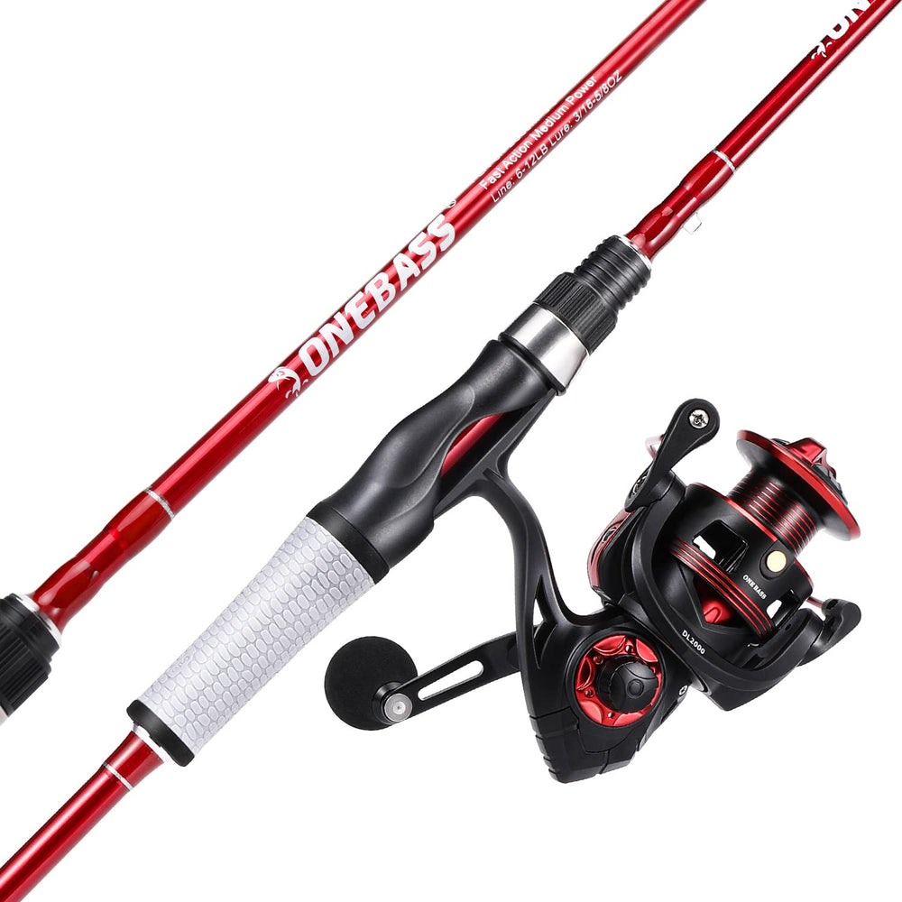 One Bass Spirit Flame rod-reel assembly delivers precise sensitivity for anglers.
