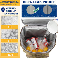 onedayhi backpack cooler insulated compartments preserve beverages and foods for hours during hikes or beach days.
