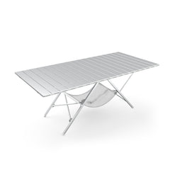 ONEFOREST one-step fold-up camping table opened for quick setup on uneven ground