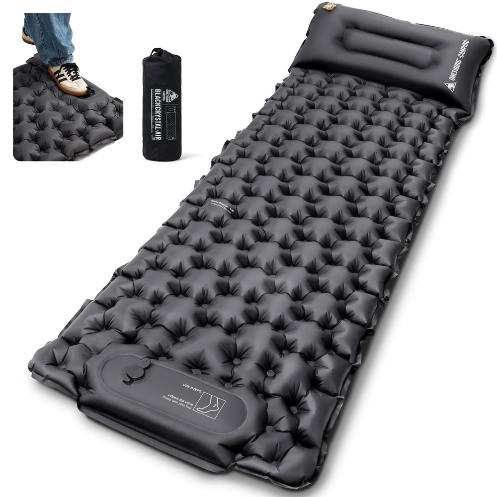 ONETIGRIS Blackcrystal pad with built-in pillow provides plush outdoor support