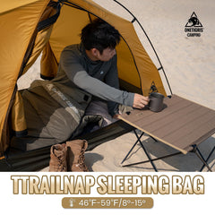 OneTigris Envelope sleeping bag inner lining provides soft comfort for restful nights.