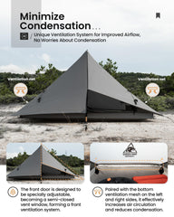 OneTigris HillRidge tent interior shows mesh pockets for organized gear.