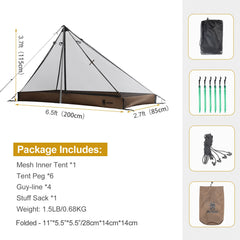 ONETIGRIS mesh teepee tent bathtub floor detail showing waterproof protection.