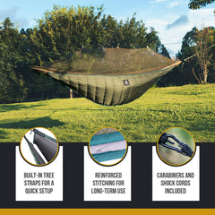 OneTigris Night Protector underquilt with DWR shell in wind