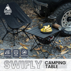 ONETIGRIS portable camping table storage net keeps drinks and snacks within reach.