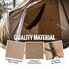 OneTigris Tegimen durable 70D ripstop nylon guards against wind and abrasion.