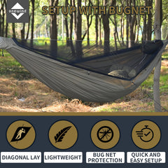 Onewind Airstream Hammock quick setup with dual zippers for easy entry and exit