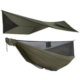 Onewind hammock rain fly image showing weather protection for outdoor trips.