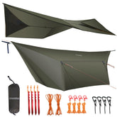 OneWind hammock tarp 12x10 doors closed provides full weather protection for outdoor shelter
