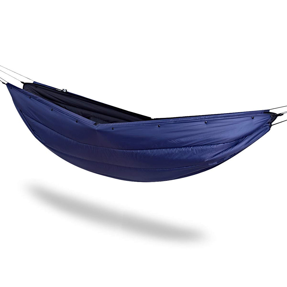 Onewind hammock underquilt Sorona insulation closeup shows lightweight warmth for cold nights.
