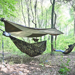 Onewind Peak Storage Hammock compresses into a compact pack size for travel.