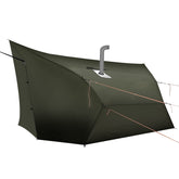 Onewind Penumbra hot tent front view shows spacious entry and weather-ready design