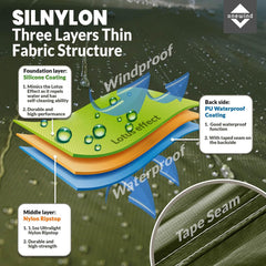 OneWind quick setup shelter with stakes and reflective guyline ready to deploy