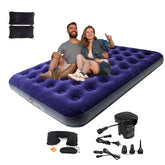 Onirii queen size air mattress setup demonstrates quick inflation for camping trips