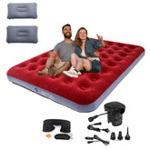 Onirii queen-size camping air mattress inflated for outdoor sleep comfort