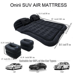 Onirii SUV Mattress inflates quickly with 12V car pump.