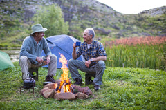 Onmaru mini folding stool seat-9-inch-height, comfortable sit during camping or fishing trips.