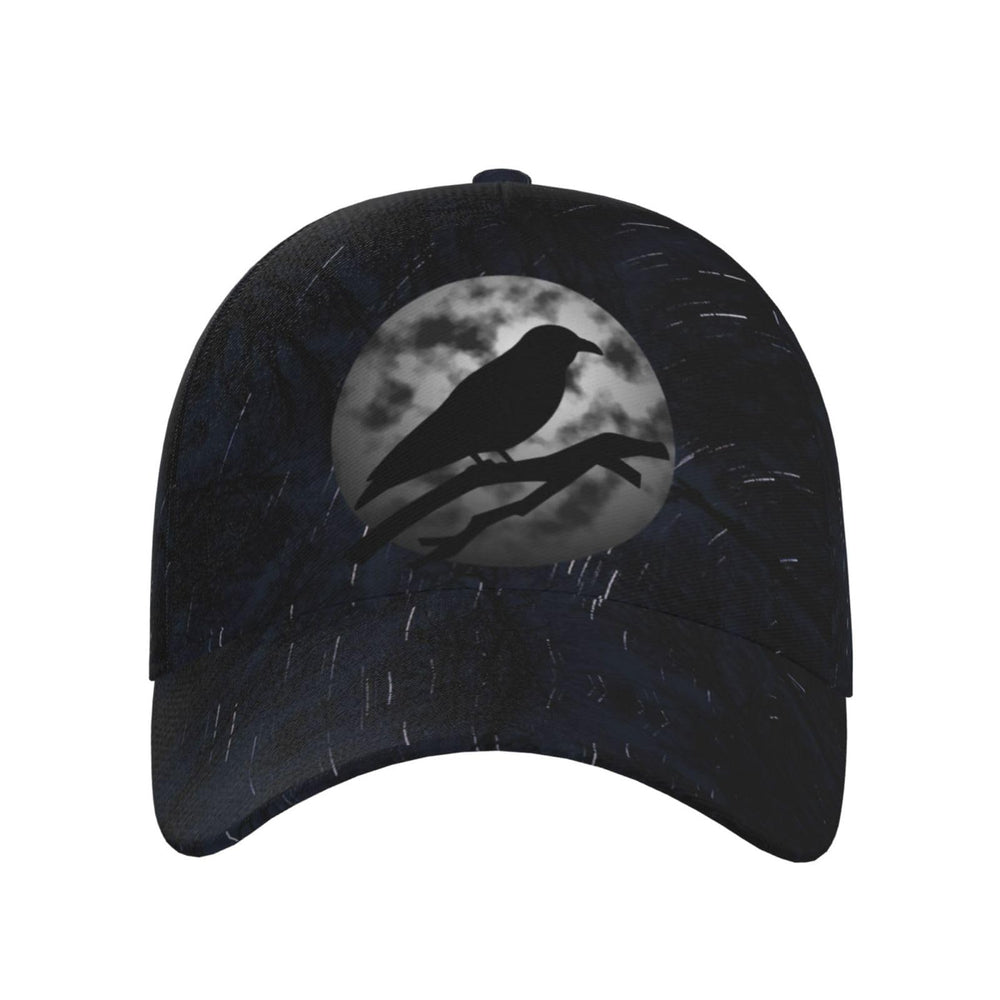 ONVOWO vintage crow raven moon cap – front view, stylish sun protection.