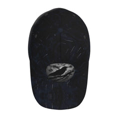 ONVOWO vintage crow raven moon cap – visor close-up, pre-curved brim.
