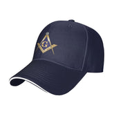 Onvowo Masonic baseball hat navy front view offers sun protection.