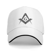 ONVOWO Masonic Gifts white baseball cap front view, adjustable unisex fit