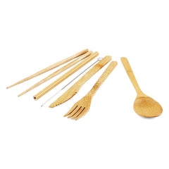 Onwon bamboo fork spoon knife and chopsticks offer durable natural dining on outings