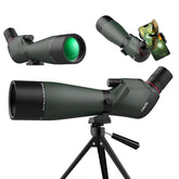 Opaita 25-75x80 spotting scope lens closeup shows bright detail for distant viewing.