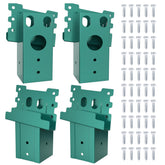 Opmeiro elevator bracket closeup highlights rugged 4x4 post support for outdoor projects