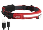 OPTIMAL VENTURES Liteband Pro PureHD 2500 headlamp worn on helmet for hands-free visibility