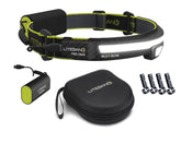 OPTIMAL VENTURES Liteband PRO wide-angle beam for broad, hands-free visibility.