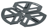 Optimus stove stand on snow stabilizes Polaris and Vega for safer outdoor cooking.