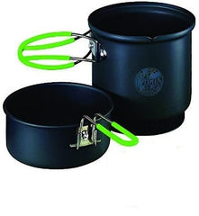 Optimus Terra Weekend HE cook set assembled for camping, compact and durable.