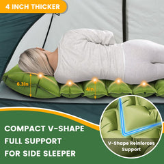 Oramoose sleeping pad foot-pump-in-use shows quick inflation