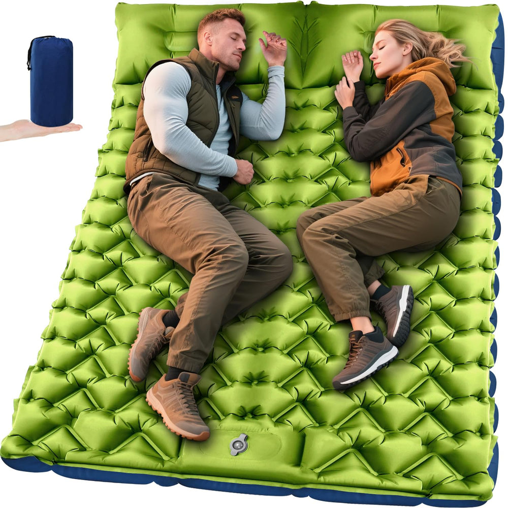 Oramoose double sleeping pad 79x55x4 inflated offering roomy comfort for two campers