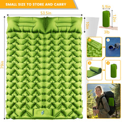 Oramoose double sleeping pad built-in pillow supports neck comfort in tents