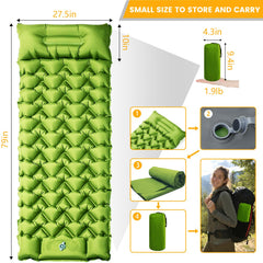 Oramoose sleeping pad inflated in 30 seconds using the built-in foot pump.