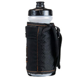 Orange Mud handheld hydration pack with bottle, secure grip for steady runs.